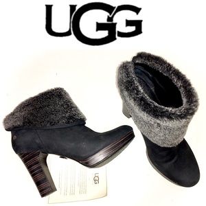 UGG black Dandylion cuffed ankle boots